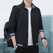Men's Spring Jacket, Men's Breathable Stand-up Collar Casual Jacket XXL juoda