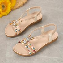 Shoes for Women Summer Women Wedge Sandals Bohemia Casual Platform Sandals Female Peep Toe Outdoor Beach Shoes Zapatos De Mujer 36 beige