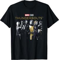 Marvel Thunderbolts ir Sentry Vintažiniai Paveikslėliai Marškinėliai S black