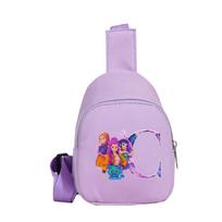 Cartoon 26 English Letter K-Pop Demon Hunters Printed Kawaii Chest Pack for Boy Girl Shoulder Bag Student Portable Crossbody Pouch Kid Christmas Gift