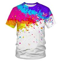Vasariniai T-shirtai su dažymu „tie-dye“ Grafiti dažai 3D spausdinimas Vyriški Moteriški trumparankoviai T-shirtai Hip Hop Harajuku Y2k Viršutiniai drabužiai Marškinėliai Vaikų drabužiai XXS