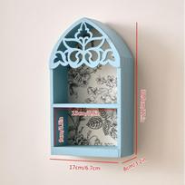 Multi-purpose Storage Cabinet Wooden Wall Hanging Storage Rack Hollow Out Perfume Display Frame Applicable Office Bedroom Study gray