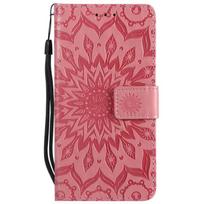 Flip Case For Samsung Galaxy A5 2016 A3 2017 J6 2018 PU Leather + Wallet Cover For Coque Samsung Galaxy J3 J7 J5 2017 Phone Case For J3 2017 J330 EU rožinė