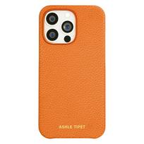 for Magsafe Case for iPhone 13 Pro Max 13 Mini 13Pro Natural Cowhide Lychee Leather Magnetic Luxury Metal Frame Phone Back Cover For iPhone 13 Mini oranžinė
