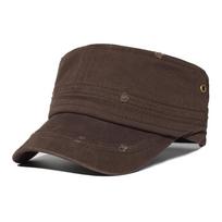 Flat Cotton Washed Seasons Four Caps Men  Women For Him  Her Military Cap Unique Design Vintage Flat Top Hat One Size black