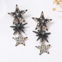 Sparkly Crystal Rhinestone Stars Drop Earrings For Women Fashion Holiday Party Jewelry Gifts OneSize