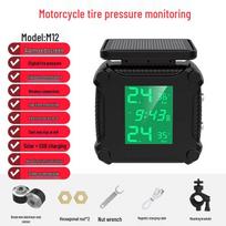 Solar Wireless Motorcycle Tire Pressure Monitor with Green/Red Alarm 1
