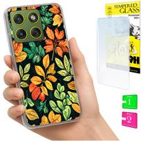 Etui Do Motorola Edge 70 Obudowa Foto Case Plecki Grafika Liscie + Szkło