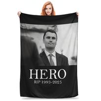 Charlie Kirk A True Patriot Blanket Quality Soft Warm Bedding Throws Spring Girls Boys Living Room Street Trend Bedspread 130x150cm