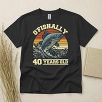 OFishally 40 Years Old Birthday T Shirt Custom Year Gift Gildan Heavy Cotton S įvairiaspalvis