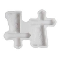 Funny Cartoon Cross Silicone Mold 3D Elegant Cement Concrete Molds Handmade Boy Girl Cement Molds Home Table Decoration