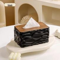 Elegant Large Capacity Wooden Lid Tissue Storage Box for Home juoda