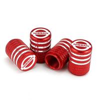 Car Knurling Style Tire Valve Cap Aluminum Tire Valve Stems Cap For Nissan Rogue Pathfinder X-Trail GTR Note Juke Patrol Car