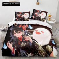 Žaidimų Genshin Impact Eula Patalynės Komplektas Anime 3D Berniukams Paaugliams Antklodės Užvalkalų Komplektas Minkšti Patalynės Karalienės Karaliaus Vienvietės Dydžio Miegamojo Dekoras EU Single 90x200cm