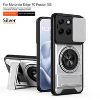 Magnetic Car Holder Phone Case for Motorola Moto Edge 70 60 Fusion 50 Neo Slide Lens Cemera Protection Shockproof Hard Cover Motorola Edge 50 sidabras
