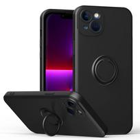 New Ring Holder Magnetic Liquid Silicone Cover For iPhone 16 15 11 12 13 14 Pro Max Plus 12 13 Mini X XS XR 6 6S 7 8 Plus cover For iPhone 12 Mini juoda