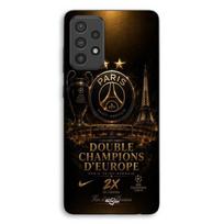 Coque Pour Samsung Galaxy A72 PSG champions league 2 étoiles noir et dorée Maniacase juoda