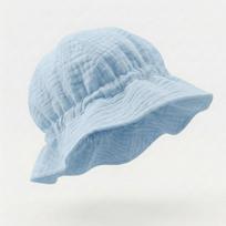 Soft Edge Muslin Baby Summer Hat Breathable Gauze Children Panama Cap Kids Sun Hat  Summer Season mėlyna