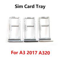 For Samsung Galaxy A3 2017 A320 Sim Card Slot Tray Holder Sim Card Reader Socket Replacement Parts A320 black