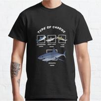 Types Of Sharks Educational Shark Short Sleeve t shirt Vintage Graphic Tee 100 cotton printed clothes All size Tops S6XL S