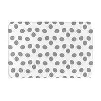 Gray and White Minimal Shape Ornamental Pattern Non-slip Doormat Floor Mat Rug for Kitchen Entrance Home Bathroom Footpad Mats 1p40x60x1cm