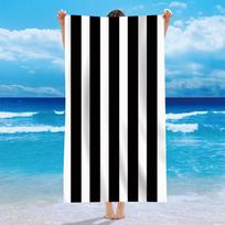 Bold Nautical Stripe Beach Towel Lightweight Absorbent Towel for Men Women Summer Vacation Beach Pool Gym Camping Use 50x100cm