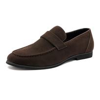 Spring Casual Nubuck Leather Suede Loafer Shoes Mens Soft Trends Nightclub Shoes Man Moccasins Footwear for Man  Flats 38