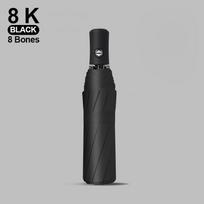 12K Double Bones skėtis vyrams Moterų vėjui atsparus verslo Didelis lietaus saulės sulankstomas skėtis Kelionėms reikalingas automobilis 8K BLACK