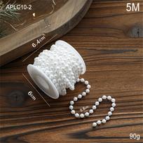 Reguliuojamo ilgio perlų vėrinys vestuvėms, baltų perlų sruogos White 6mm 5M white