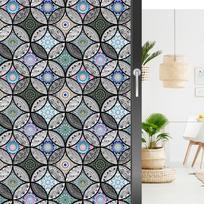 PVC Retro Mandala Flower Static Cling Window Film, Removable Frosted Glass Sticker 45*100cm Frosted