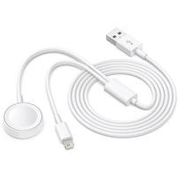 2 in 1 Cable For Apple Watch Charger Series 9 8 7 6 5 4 3 USB Fast Portable Charging Station For iphone 14 13 12 11 Pro Max Plus
