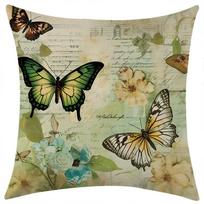 New Spring Butterfly Dream Forest Linen Pillowcase Car Sofa Lumbar Pillow Cushion 45 * 45 separate pillow cover