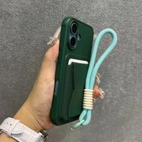 Madinga piniginė su kortelės laikikliu, galinėje pusėje su dirželiu, dėklas iPhone 17 Air 13 Pro Max 12 11 Xr 14 15 16 Pro Max, PU odos dėklas For iPhone X