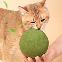 10cm Extra Large Catnip Ball Toy Interactive Teasing Chew Toy for Cats one size žalia