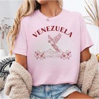 Venesuelos Unisex Marškinėliai, Karibų Guakamay Miesto Moteriški Kelionės Suvenyrai Marškinėliai Laisvi Retro Venesuelietiško Stiliaus. Vasaros Gatvės Apranga XS rožinė