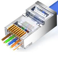 SAMZHE CAT6 Shielded RJ45 Pass-Through Ethernet Connectors