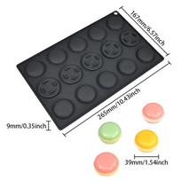15-hole Macaron Silicone Baking Mold Ideal Non-Stick Tray for French Pastries Chocolate Cookies and More juoda