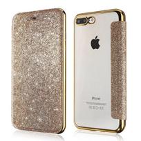 Luxury Glitter Leather Flip Wallet Case For iPhone 16 Pro Max 15 Plus 14 13 12 11 XS XR X SE 2026 Clear Bling Back TPU Cover For iPhone SE2022 auksas