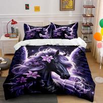 Purple Fantasy Pegasus Printed Duvet Cover Set1 Duvet Cover+2 Pillowcasemulti Size Bedroom Bedding Decor Luxury Gifts EU Twin 135X200cm&set