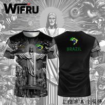 Vasaros Naujiena Brazilija Jėzus Futbolo Marškinėliai Wifru Lauko Futbolo Treniruočių Kvėpuojantys Uniformos Vyriški Greitai Džiūstantys Marškinėliai Vaikų Viršutiniai Drabužiai L gray