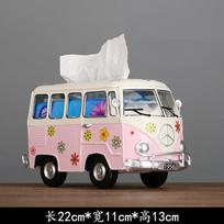Retro Beetle Car Bus Shaped Iron Art Tissue Box Vintage Metal Paper Napkin Holder for Home Office Desktop Decor