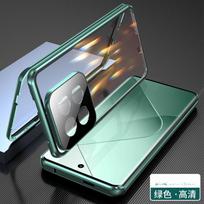360 Full Case For Honor 400 Smart Case For Honor X7D Double Sided Magnetic Adsorption Metal Capa Tempering Glass Protect Cover Honor 400 smart žalia