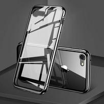 360 laipsnių pilnas dėklas iPhone 17E, dvipusė magnetinė adsorbcija, metalinis dangtelis, grūdinto stiklo dangtelis iPhone 16 E 2026, korpusas for iPhone 16E juoda