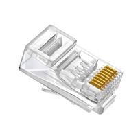 SMT Cat5e Pass-Through RJ45 Connectors, 30U Gold Plated, 100-Pack