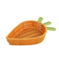 Orange Weaving Storage Basket Carrot Shape Display Basket Organizer Basket Handicraft Plastic Woven Basket Cosmetics Vegetables