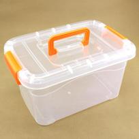 PP Large Transparent Plastic Tote Storage Box with Lid for Toys and Food 23x14.5x15cm Base