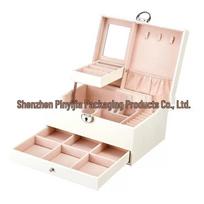 PU Leather Embroidery Large-Capacity Jewelry Box Multi-Functional Case balta