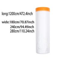 Pre Taped Masking Film Painters Plastic Sheeting Film Tape Car Paint Masking Film Automotive Painting Covering Furniture Tapes (White,180x12m) balta