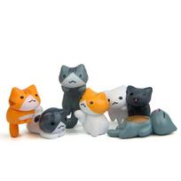 6 vnt. / rinkinys Animacinis filmas „Lucky Cat“ namų sodo bonsai dekoracijos Miniatiūros Dovana Puikus mikro kraštovaizdžio kačiukas Miniatiūrinis amatas