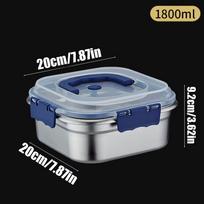 1800ML 2600ML Pietų dėžutė Nerūdijančio plieno maisto laikymo indai su dangteliais Hermetiški indai užkandžiams, salotoms, maisto ruošimui į mokyklą